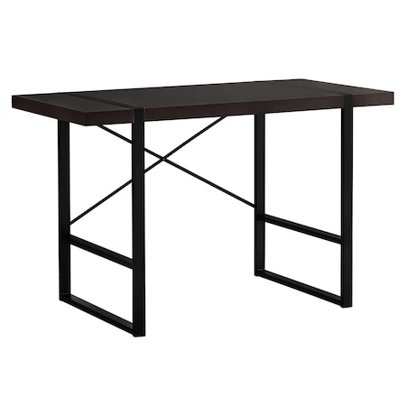 Monarch Specialties Computer Desk, Home Office, Laptop, 48"L, Work, Metal, Laminate, Brown, Black, Contemporary, Modern I 7311